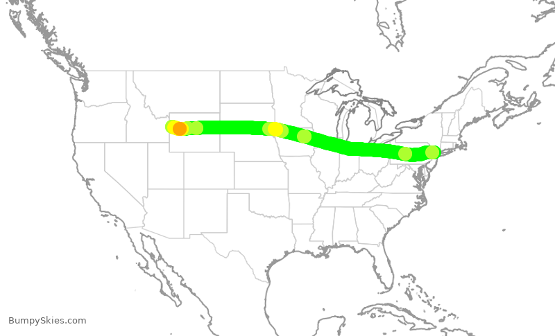 Turbulence forecast map for TWY25, TEB to JAC