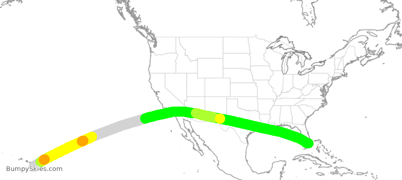 Turbulence forecast map for TWY27, KOA to OPF