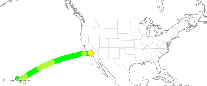 Turbulence forecast map for TWY28, LIH to VNY