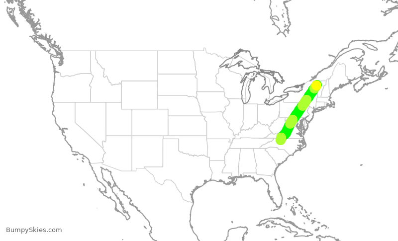 Turbulence forecast map for TWY321, BTV to INT