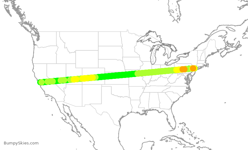 Turbulence forecast map for TWY343, NUQ to TEB