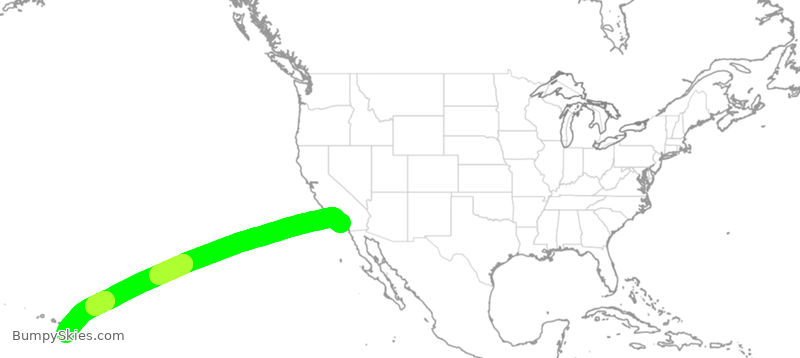 Turbulence forecast map for TWY348, SNA to KOA