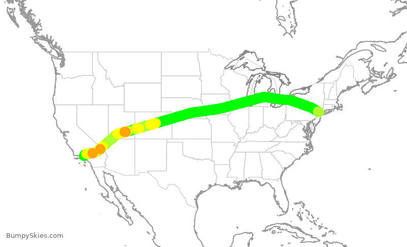 Turbulence forecast map for TWY348, TEB to VNY