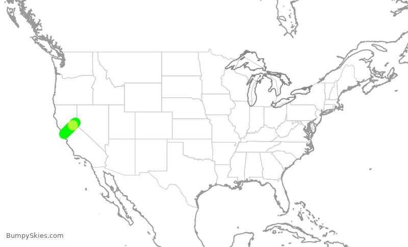 Turbulence forecast map for TWY34, SFO to TKF