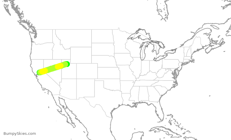 Turbulence forecast map for TWY35, MHR to SLC