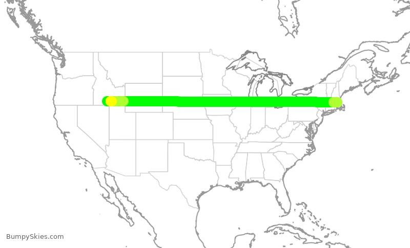 Turbulence forecast map for TWY413, TWF to BOS