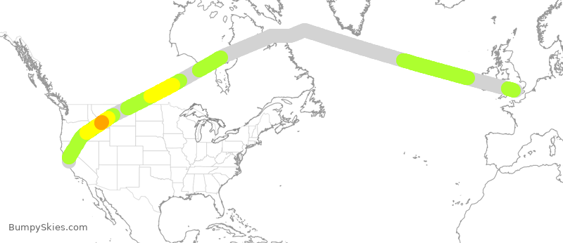Turbulence forecast map for TWY416, SJC to FAB