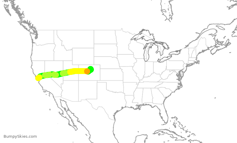 Turbulence forecast map for TWY429, NUQ to BJC