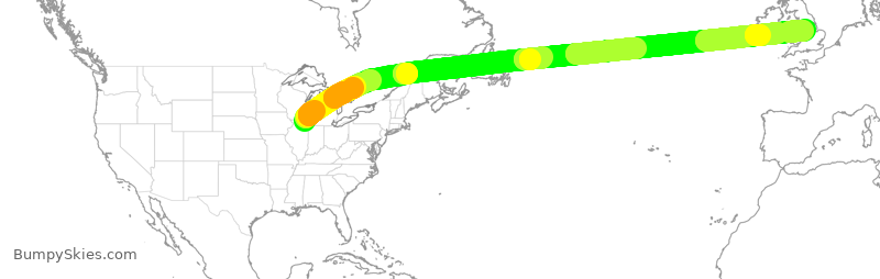 Turbulence forecast map for TWY442, ORD to EMA