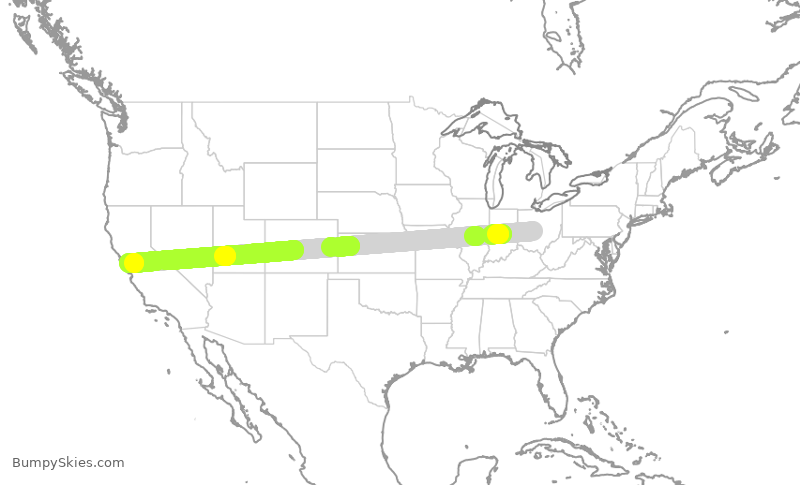 Turbulence forecast map for TWY48, OSU to HWD
