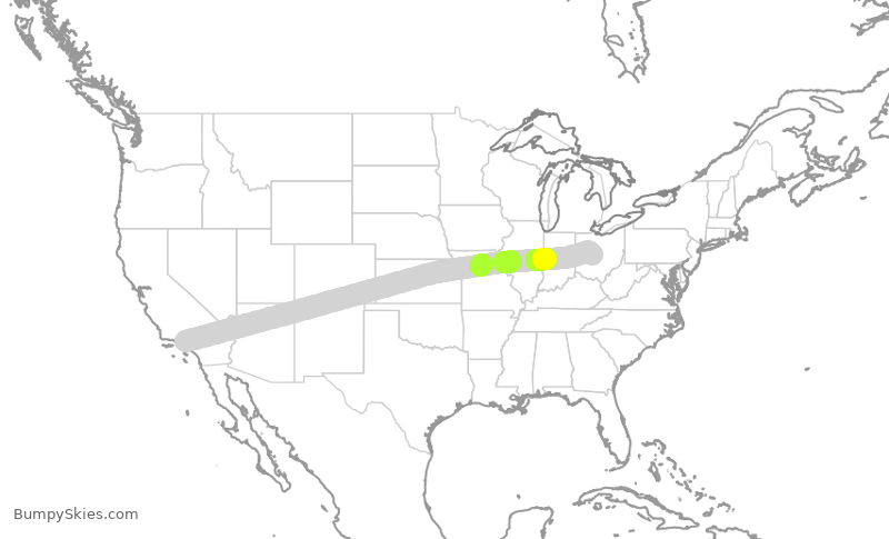 Turbulence forecast map for TWY48, VNY to OSU