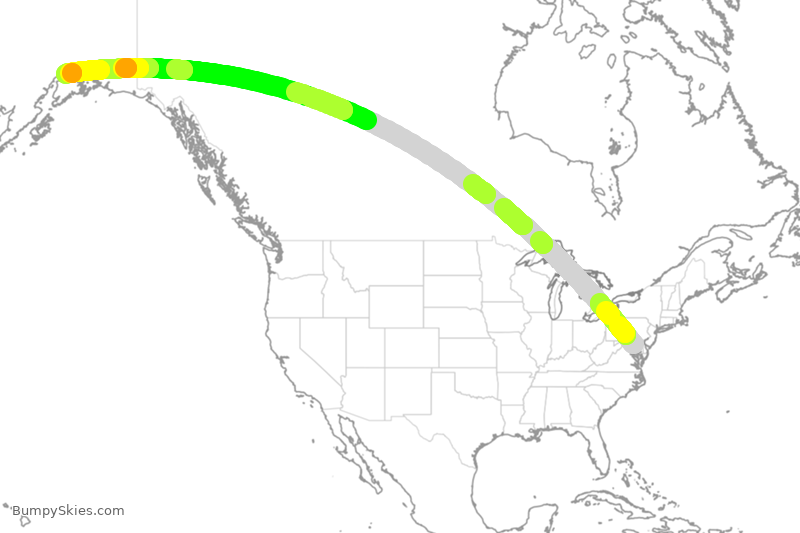Turbulence forecast map for TWY5245, BWI to ANC