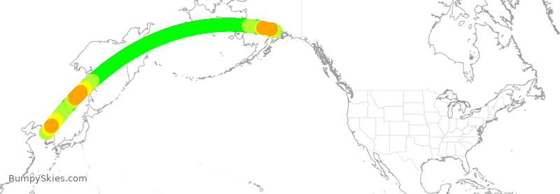 Turbulence forecast map for TWY5245, ANC to GMP