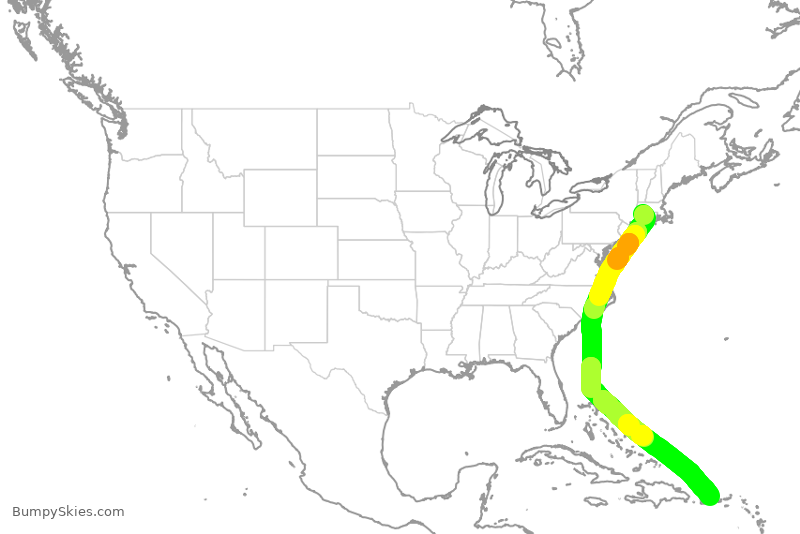 Turbulence forecast map for TWY55, BDL to SIG