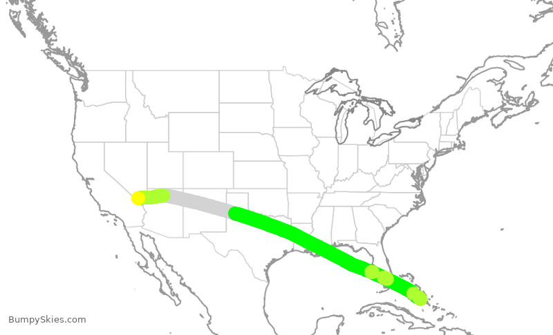Turbulence forecast map for TWY569, HSH to GGT