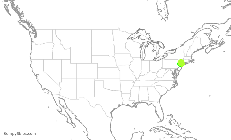 Turbulence forecast map for TWY60, LGA to MMU
