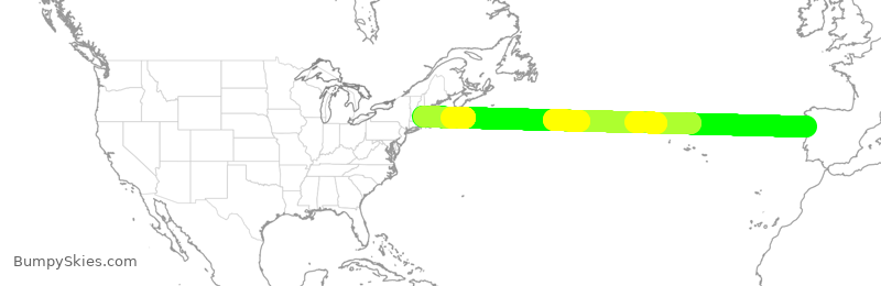 Turbulence forecast map for TWY63, OPO to BED