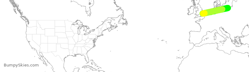 Turbulence forecast map for TWY673, GDN to STN