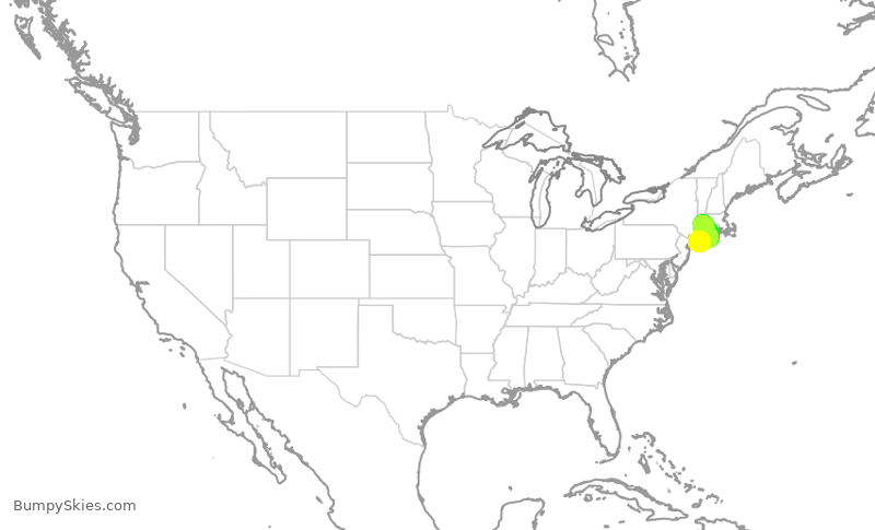 Turbulence forecast map for TWY711, BDL to ISP