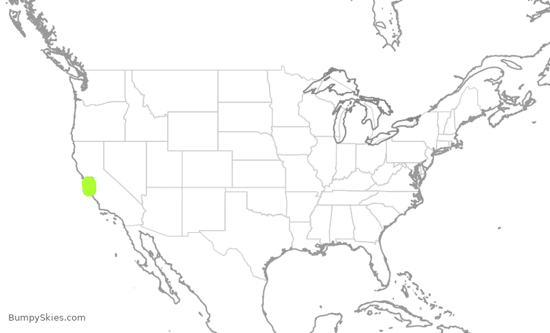 Turbulence forecast map for TWY73, MRY to SJC