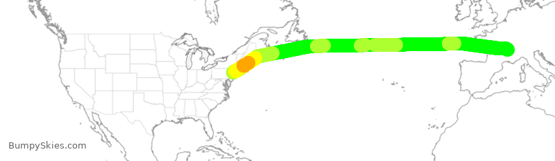 Turbulence forecast map for TWY750, TEB to FLL