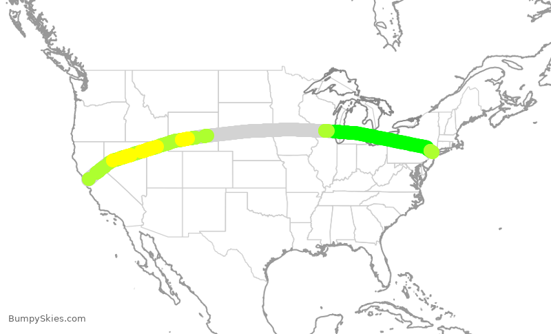 Turbulence forecast map for TWY767, OAK to TEB