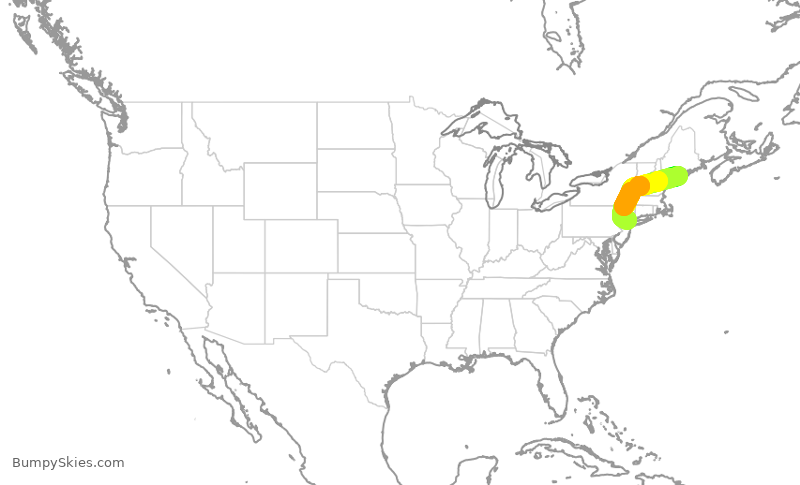 Turbulence forecast map for TWY80, RKD to TEB