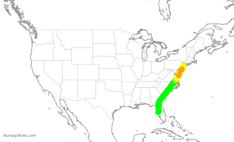 Turbulence forecast map for TWY80, TEB to TPA