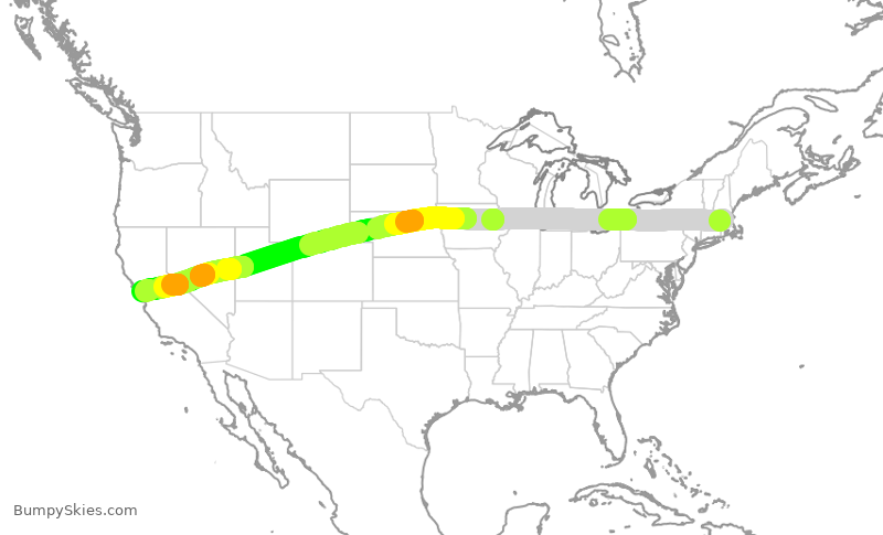 Turbulence forecast map for TWY823, BED to HWD