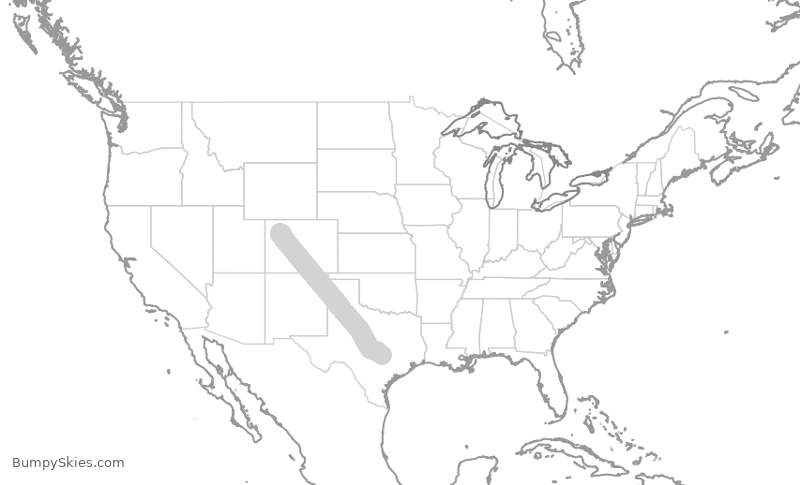 Turbulence forecast map for TWY828, EGE to AUS