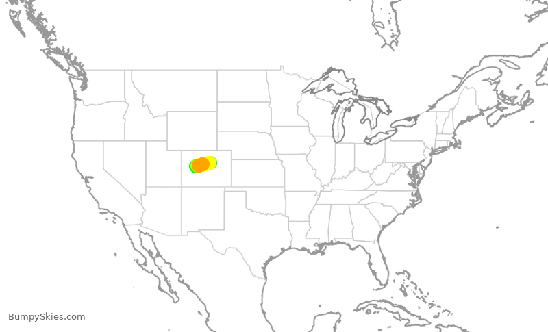 Turbulence forecast map for TWY850, APA to ASE