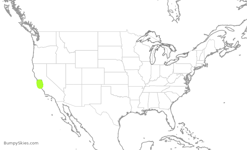 Turbulence forecast map for TWY87, MRY to NUQ