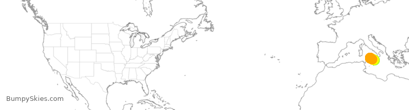 Turbulence forecast map for TWY89, CTA to PMO