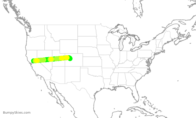 Turbulence forecast map for TWY944, MCC to ASE