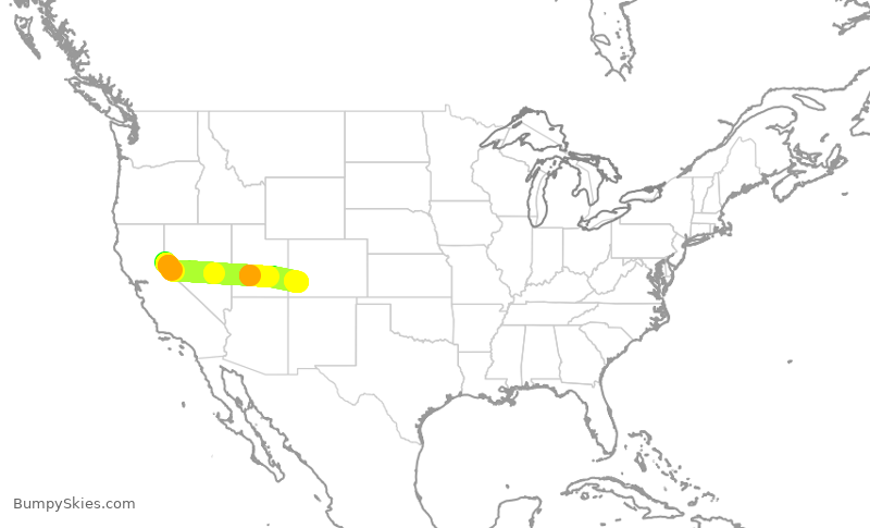Turbulence forecast map for TWY944, RNO to TEX