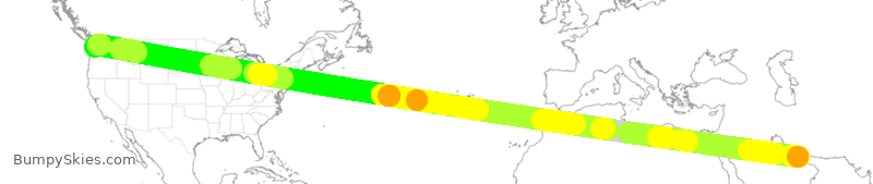 Turbulence forecast map for UAE229, MDB to SEA
