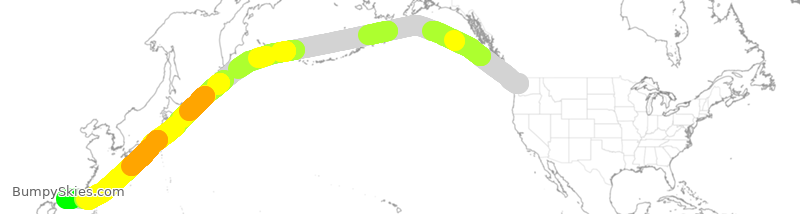 Turbulence forecast map for UAE9297, PAE to HKG