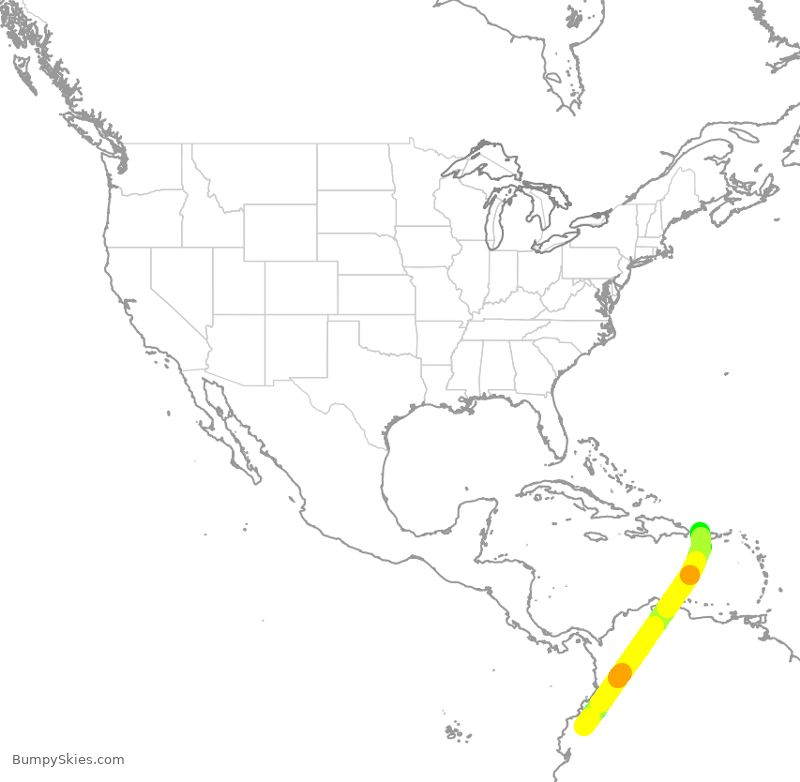 Turbulence forecast map for UAE9920, EQM to JBQ