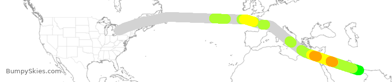 Turbulence forecast map for UAE9944, YYZ to MDW