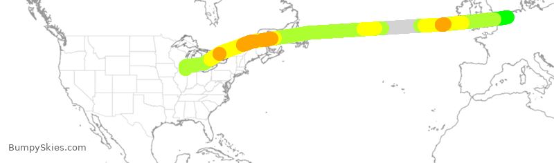 Turbulence forecast map for UAE9990, ORD to HAM