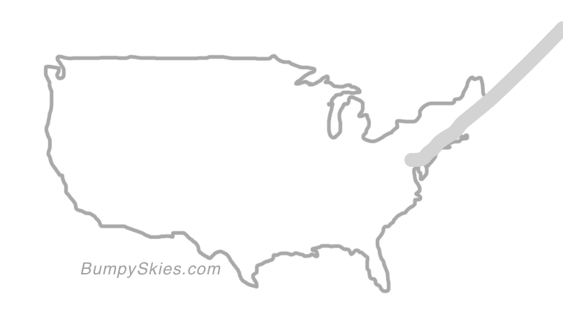 Map of continental US with illustrated flight path and turbulence forecast (described in text below)
