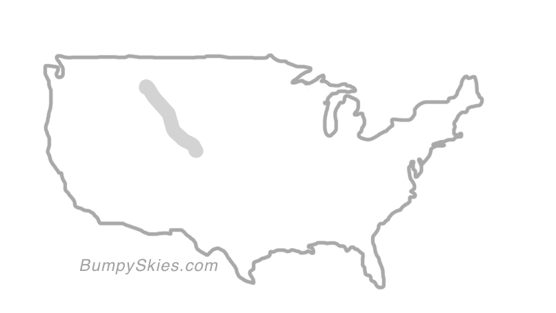 Map of continental US with illustrated flight path and turbulence forecast (described in text below)