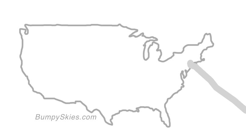 Map of continental US with illustrated flight path and turbulence forecast (described in text below)