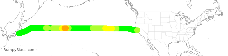 Turbulence forecast map for UAL131, SFO to HND
