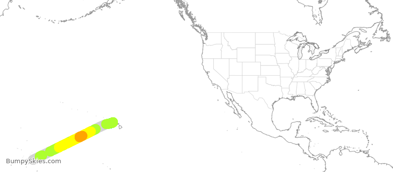 Turbulence forecast map for UAL133, KMJ to HNL