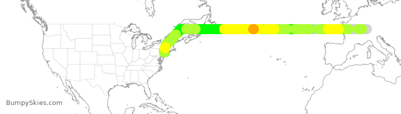 Turbulence forecast map for UAL135, SZH to EWR