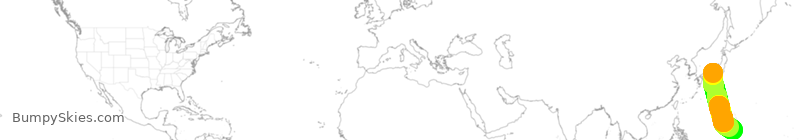 Turbulence forecast map for UAL136, NGO to GUM