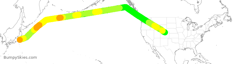 Turbulence forecast map for UAL142, JAA to DEN