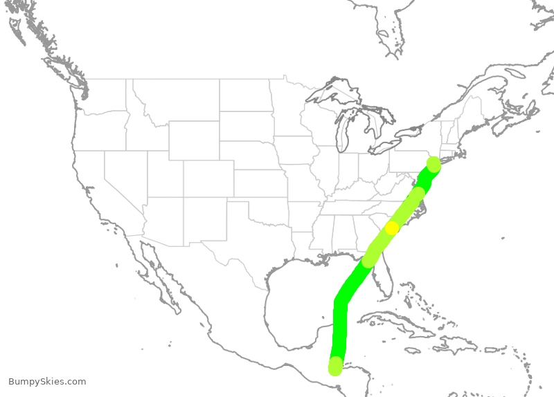 Turbulence forecast map for UAL1474, EWR to HLM