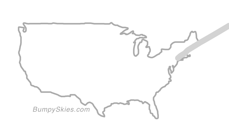 Map of continental US with illustrated flight path and turbulence forecast (described in text below)